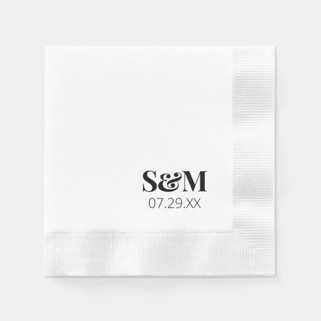 Serviette En Papier Initiales (Devant)