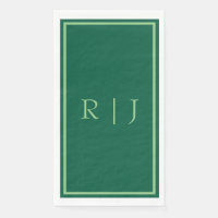 Initiales de monogramme Mariage vert foncé Sage Co