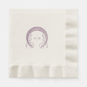Serviette En Papier Initiales du monogramme mauve Art Nouveau Tableau