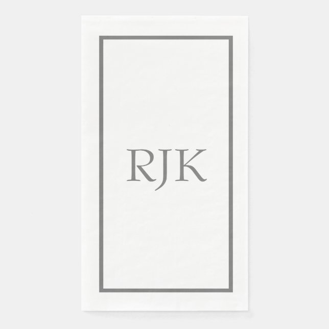 Serviette En Papier Initiales Monogramme Personnalisées Nom Événement  (Devant)