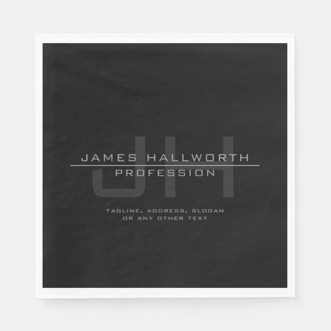 Serviette En Papier Initiales Monogrammes Modernes (ou autre texte) Gr (Devant)