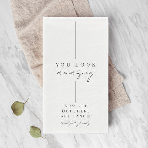 Serviette En Papier Inline Minimal moderne Mariage "You Look Extraor