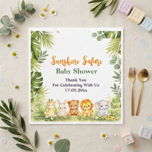 Serviette En Papier Innocence Brun Lion et ours à l'aquarelle Animal