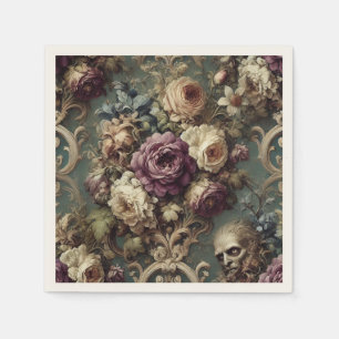 Serviette En Papier Inquiétude Dorée – Conception Florale Victorienne
