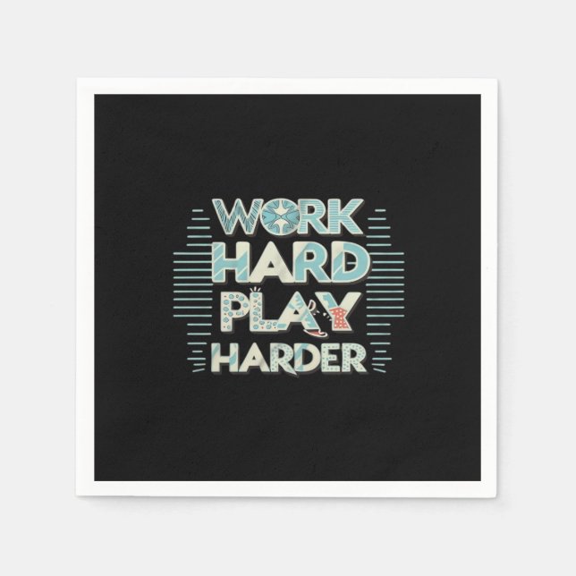 Serviette En Papier Inscription Travail dur Lecture dur classique (Devant)