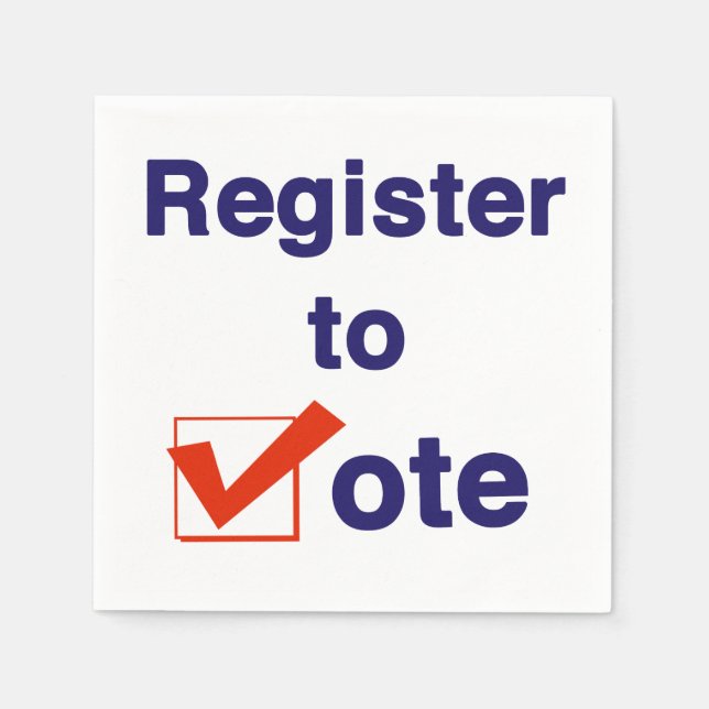 Serviette En Papier Inscrivez-Vous Au Vote 2026 (Devant)