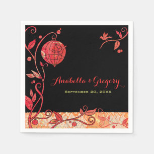 Serviette En Papier Inséparables de jardin en soirée Mariage