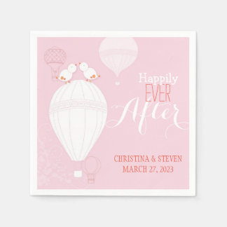 Serviette En Papier Inséparables sur des ballons à air chaud Mariage r