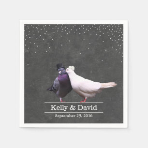 Serviette En Papier Inséparables vintages Confetti Chalkboard Mariage