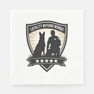 Serviette En Papier Insigne de police K9 vintage Loyalty Beyond Words