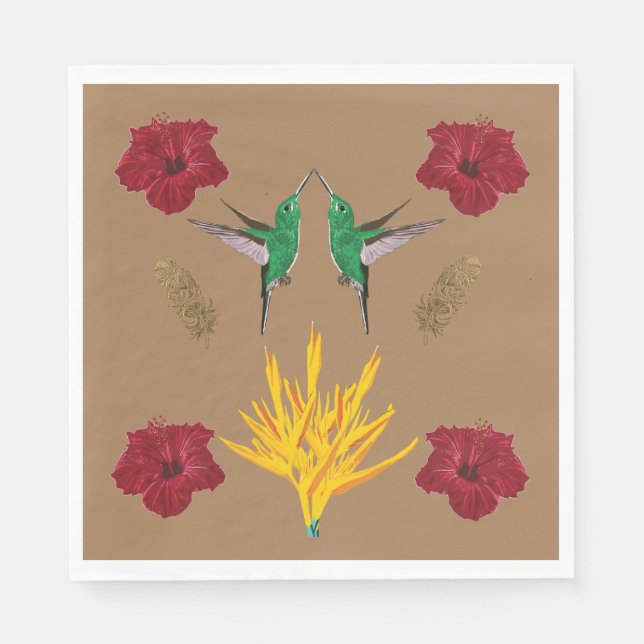 Serviette En Papier Inspiration des colibris (Devant)