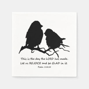 Serviette En Papier Inspirational Bible Verse Psaume 118:24 Oiseaux