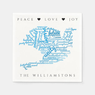 Serviette En Papier Inspirationnel Elegant Dove of Peace Tag Cloud