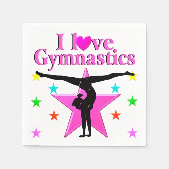 SERVIETTE EN PAPIER INSPIRER I LOVE GYMNASTICS DESIGN (Devant)