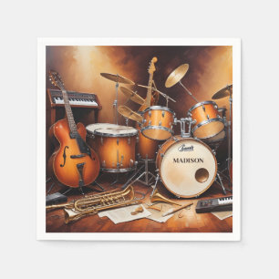 Serviette En Papier Instruments de musique de nom personnalisé