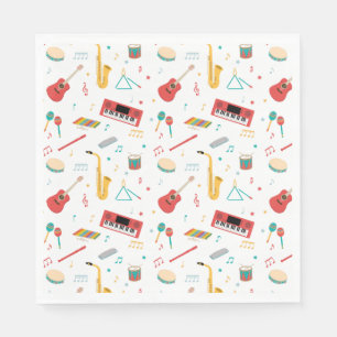 Serviette En Papier Instruments de musique Thème musical Motif