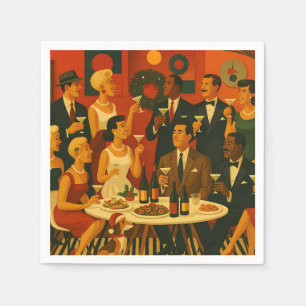 Serviette En Papier Intellectuels Martini du milieu du XXe siècle Noël