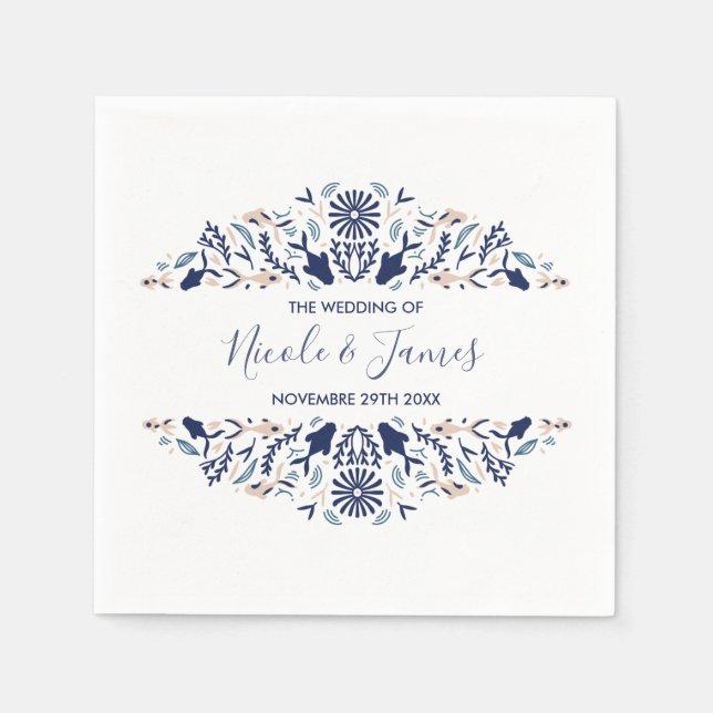 Serviette En Papier Internationale > Japonais | Koi Fish Lotus Mariage (Devant)