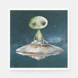 Serviette En Papier Invasion Alien Espace extra-atmosphérique Annivers