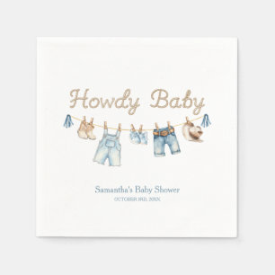 Serviette En Papier Invitation à la baby shower de bébé cowboy Little