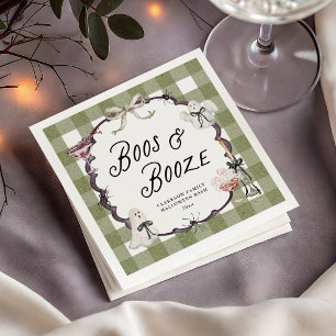 Serviette En Papier Invitation à la soirée Halloween de cocktails Boos
