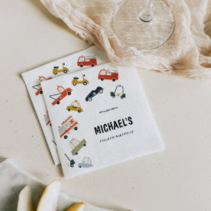 Serviette En Papier Invitation Anniversaire des voitures de ville