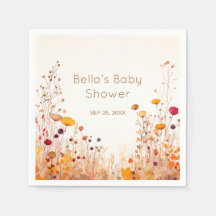 Invitation Baby shower Fleur sauvage d'automne