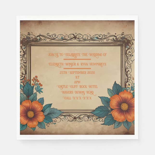 Serviette En Papier Invitation carte postale (Devant)