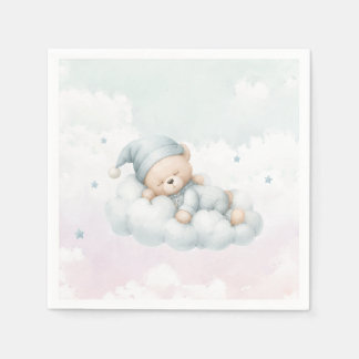 Serviette En Papier Invitation de baby shower ourson vintage