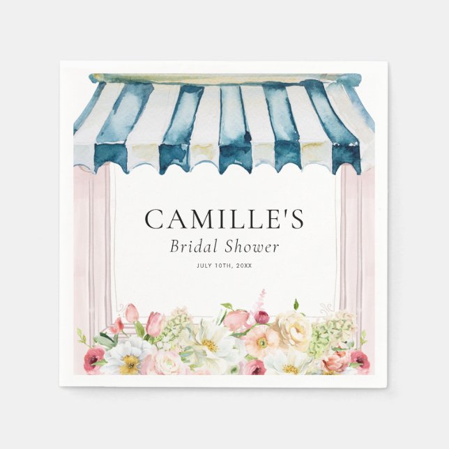 Serviette En Papier Invitation de la douche nuptiale du Jardin de fleu (Devant)