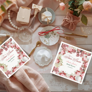 Serviette En Papier Invitation de la douche nuptiale du Jardin de fleu