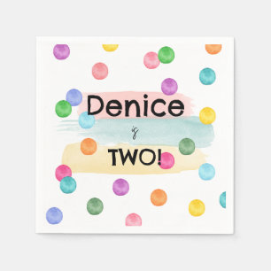 Serviette En Papier Invitation de la fête d'anniversaire Polka Dot