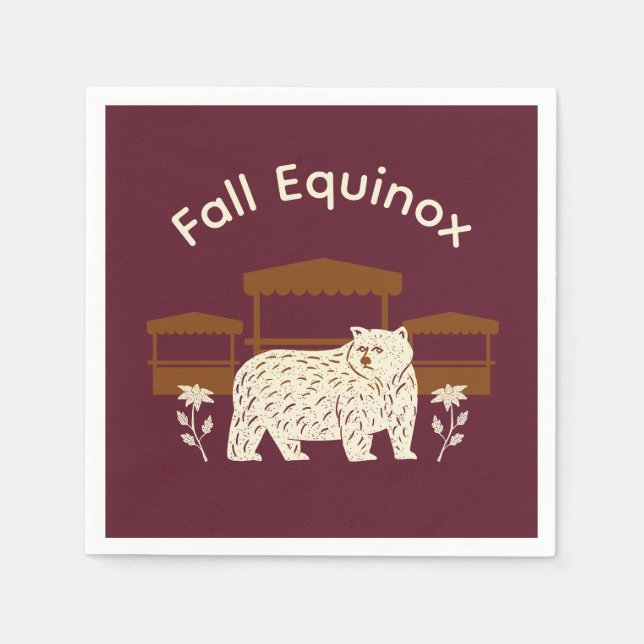 Serviette En Papier Invitation de l'équinoxe d'automne de la récolte d (Devant)