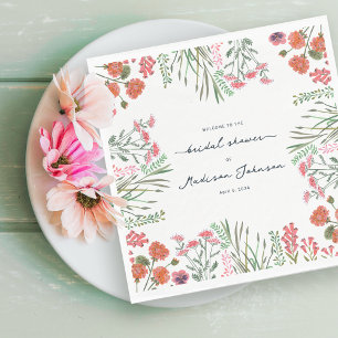 Serviette En Papier Invitation de mariage champêtre colorée