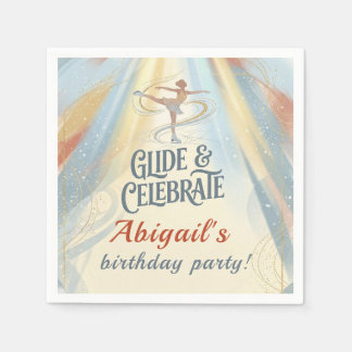 Serviette En Papier Invitation élégante d'anniversaire de patinage sur