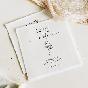 Serviette En Papier Invitation minimale pour baby shower sur le thème