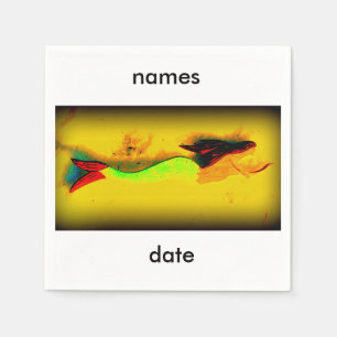 Serviette En Papier invitation personnalisée de la sirène de natatio