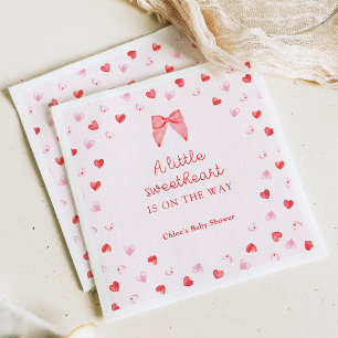 Serviette En Papier Invitation pour Baby Shower Little Sweetheart Bow