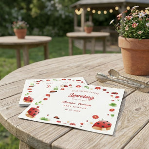 Serviette En Papier Invitation pour une baby shower avec un thème de p