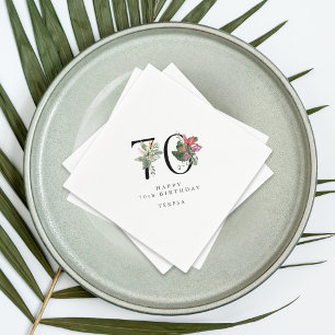 Serviette En Papier Invitation simple et élégante pour les 70 ans sur 