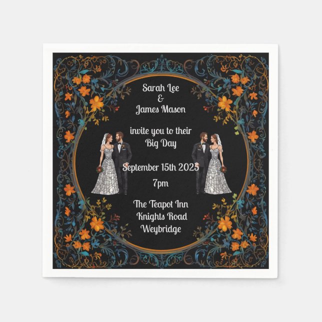 Serviette En Papier Invitations de mariage personnalisées et Invitatio (Devant)