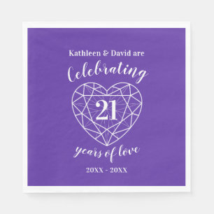 Serviette En Papier Iolite mariage anniversaire 21 ans d'amour