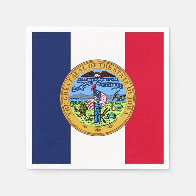 Serviette En Papier Iowan Seal, Iowa (Devant)