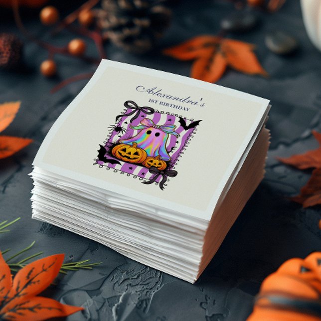 Serviette En Papier Iridescent Ghost Coquette Bow Spooky One (Créateur téléchargé)