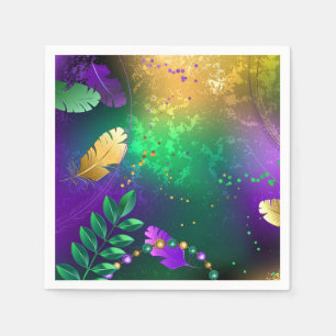 Serviette En Papier Iridescente mardi gras arrière - plan avec perles