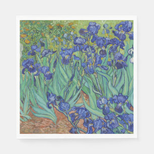 Serviette En Papier Iris bleus floraux célèbres de Van Gogh, peinture 