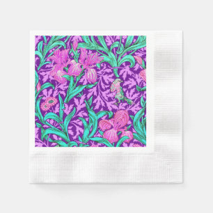Serviette En Papier Iris de William Morris, pourpre d'améthyste