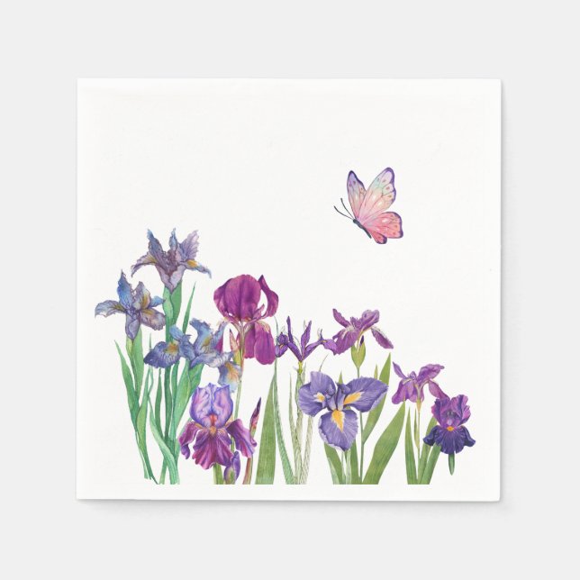Serviette En Papier Iris fête des fleurs (Devant)