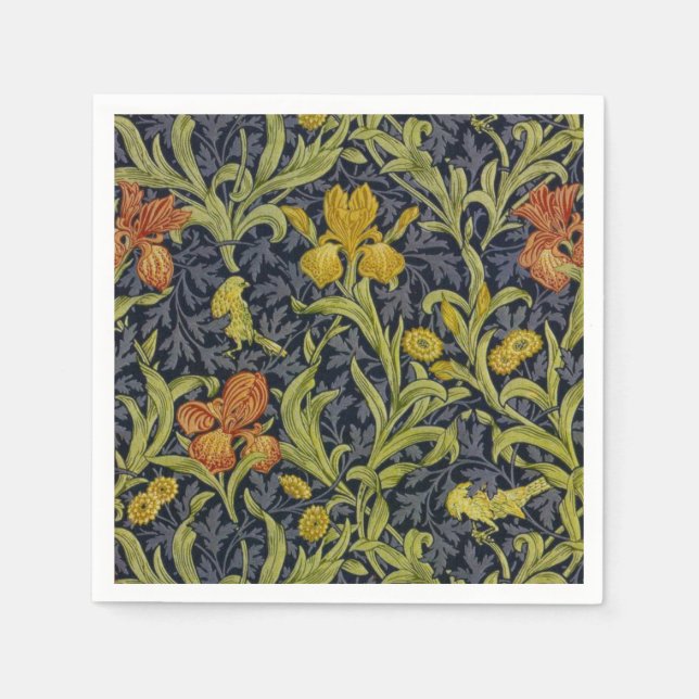 Serviette En Papier Iris Motif (par William Morris) (Devant)