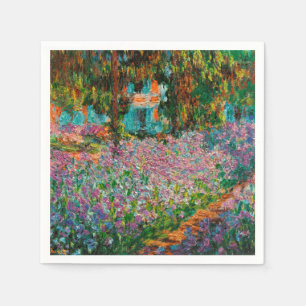Serviette En Papier Irises Monet Garden Fleurs Giverny